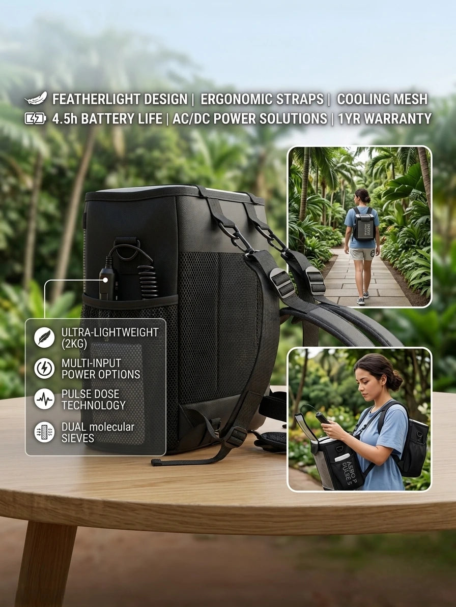 Lightweight & Travel-Friendly Oxygen Support